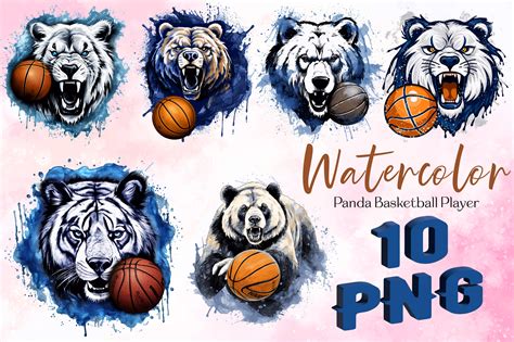 Watercolor Panda Basketball Player Graphic by RakibS · Creative Fabrica