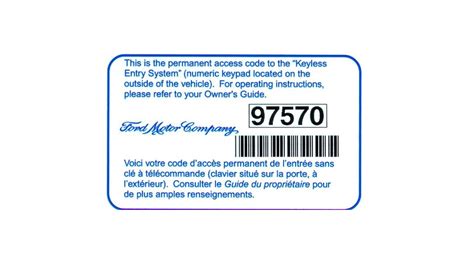 Image result for How to Find Ford Factory Door Keypad Code