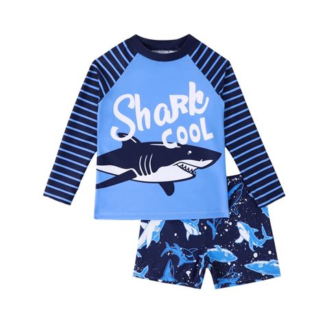 MEZZALL Toddler Swimsuit Boy 2PCS Boys Swim Set Short Sleeve Boys Swim ...