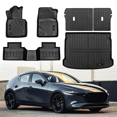 Custom for 2019-2024 Mazda 3 Hatchback Floor Mats Cargo Liner and Rear ...