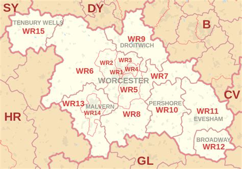 Image result for WR Postcode Map