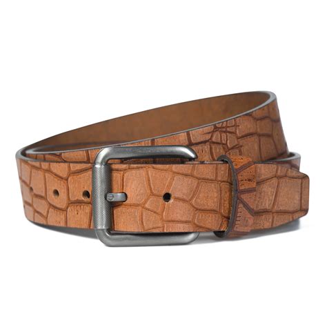 Pebble Style Leather Belt Blue Green Brown — MaheTri