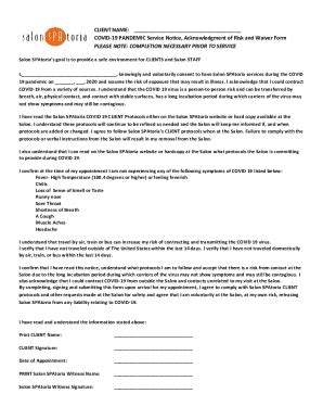 Fillable Online COVID-19 PANDEMIC Service Notice, Acknowledgment of ...