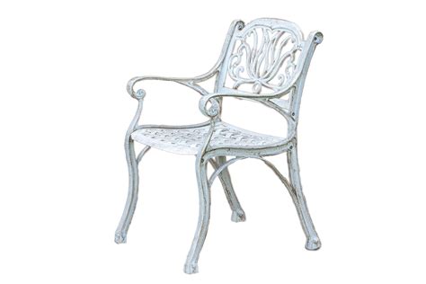 VENUSTO Antique Aluminium Dining Chair with Armrests for Indoor Outdoor ...