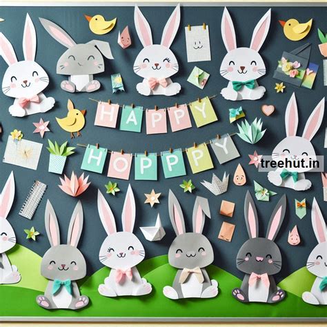 Bunny Bulletin Board Ideas, Door Decor, Hallway Display and Bunny ...