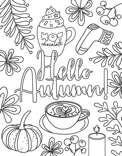 Autumn Aesthetic Coloring Pages