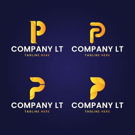 Gradient p logo templates collection | Free Vector