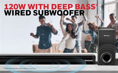 Honeywell Trueno U2000 160W Soundbar with Subwoofer, 2.1 Channel Home ...