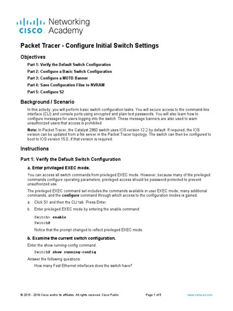 Image result for Packet Tracer Basic Switch Configuration