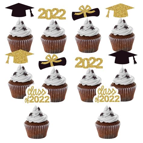 Buy Smaler Graduation Cupcake Toppers 2022 | Graduation Cap Cupcake ...
