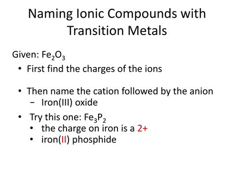 PPT - Names and Formulas for Ionic Compounds PowerPoint Presentation ...