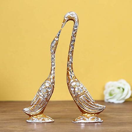 Buy Collectible India Pair of Kissing Duck Showpiece Swan Love Birds ...