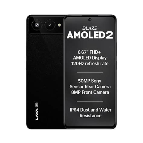 Lava Blaze AMOLED 2 5G (Sparkling Black, 6 GB RAM, 128 GB Storage) | 6. ...