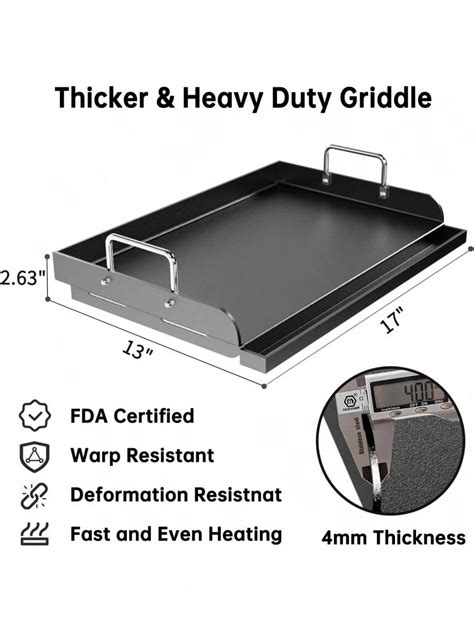 Universal Griddle For Gas Grill - 17" X 13" Nonstick Ceramic Coating ...