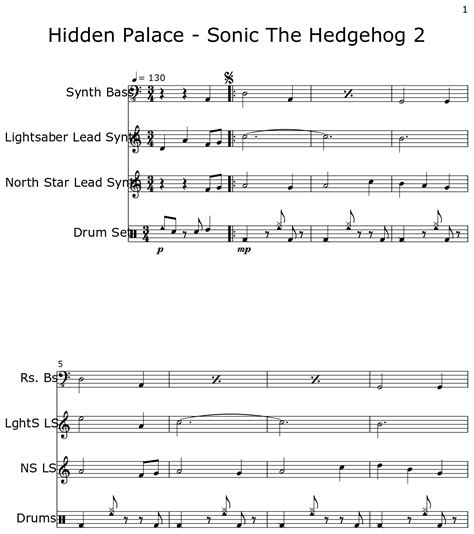 Hidden Palace - Sonic The Hedgehog 2 - Sheet music for Synth Bass ...