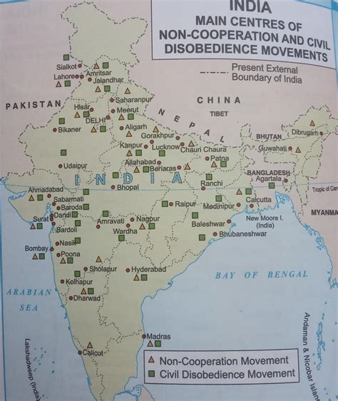 Non Cooperation Movement Map