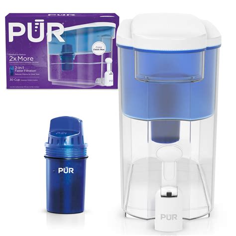 PUR 30-Cup Water Filter Dispenser with 1 Genuine PUR Filter, Large 30 ...