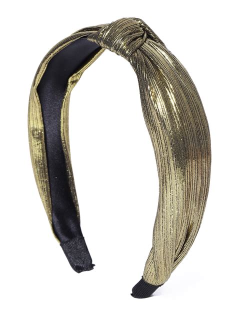 Shiny Finish Cross Knot Design Golden Hairband – Priyaasi
