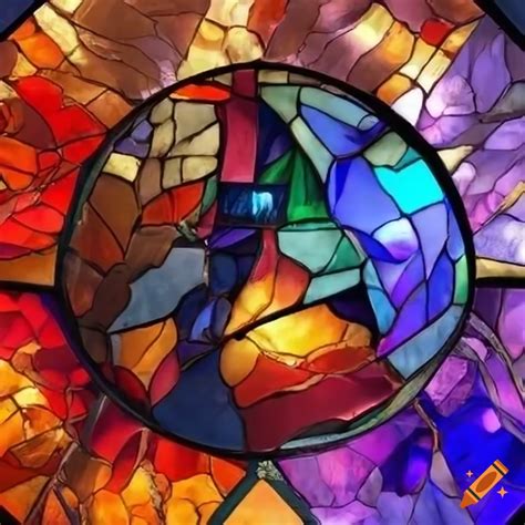 Stained glass artwork of ashes of alar on Craiyon