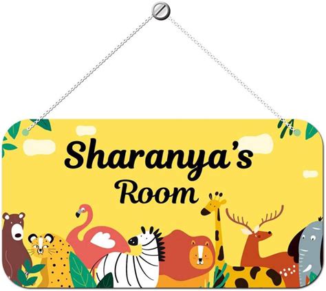 ARTBUG Wooden Sharanya Door Sign Kids Room Name Plate Price in India ...