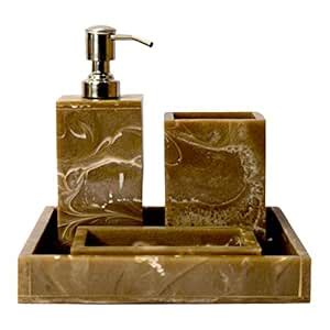 Tranquil Square Premium Design Luxury Resin Bathroom Accessory Set ...