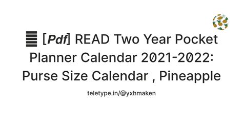 💓 [𝙋𝙙𝙛] READ Two Year Pocket Planner Calendar 2021-2022: Purse Size ...