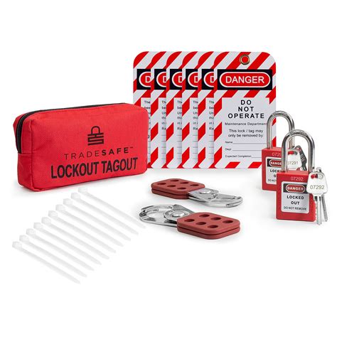 Buy TRADESAFE Lockout Tagout Kit with Hasps, Loto Tags, Red Safety ...
