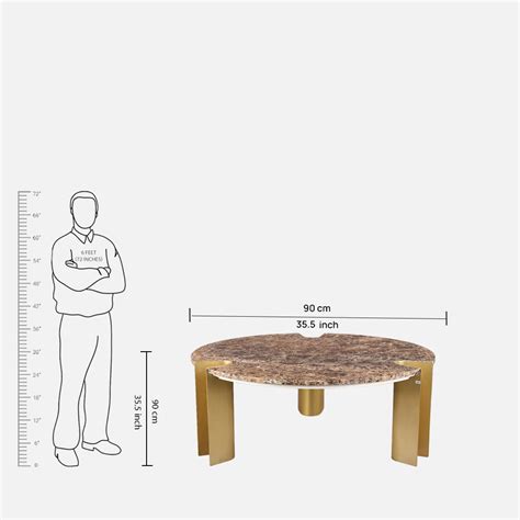 Buy Grandex Marble Center Table in Gold And Brown Colour Online - 65% ...