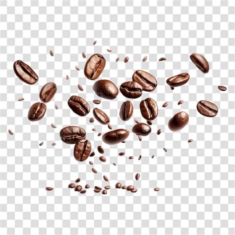 Png floating roasted coffee beans isolated | Premium AI-generated PSD