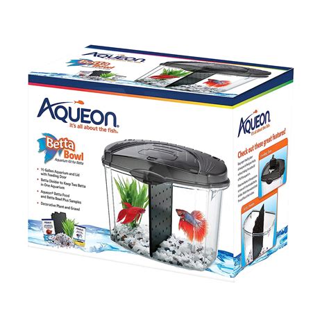 Aqueon Aqe01216 Betta Fish Bowl Kit For Pets, Black : Amazon.in: Pet ...
