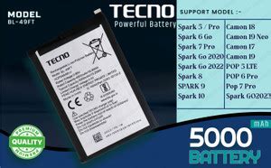 Tecno Mobile Battery For BL 49FT Tecno Spark Go 2020 / Spark 6 Go ...