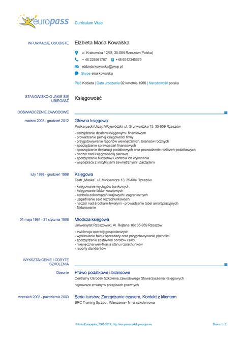 Europass CV online - co to? Wzór, zalety i wady kreatora