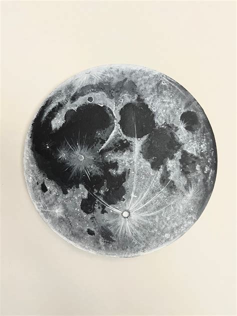 Moon painting canvas – Artofit