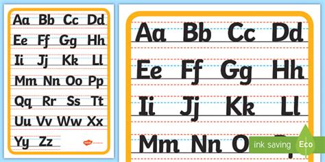 Upper and Lower Case Handwriting Letter Formation Display Poster