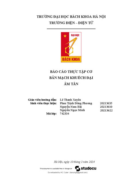 Báo cáo ttcb - Amplifier - ####### Downloaded by HC Cuber (haicung8 ...