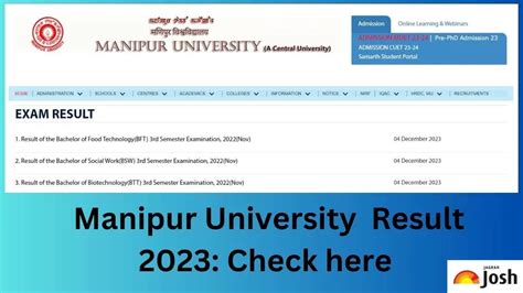 Manipur University Result 2023 OUT at manipuruniv.ac.in: Direct Link to ...