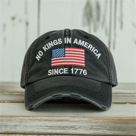 Embroidered No Kings in America Embroidered Hat, Hat Gift for Anti MAGA ...