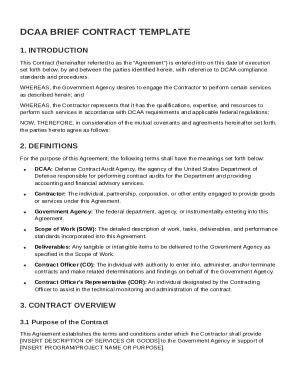 Dcaa Brief Contract Template - Blank Fillable Template | Fill Out ...