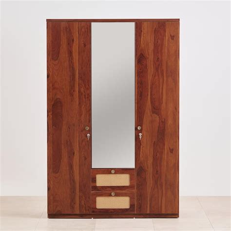 Buy Elsa 3-Door Wardrobe with Mirror and Drawers - Brown from Home ...