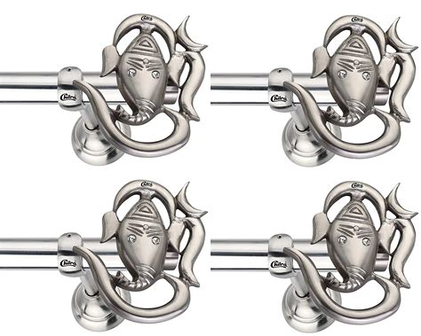 Buy Chitra Ganpati Curtain Finial Curtain Brackets with Curtain ...