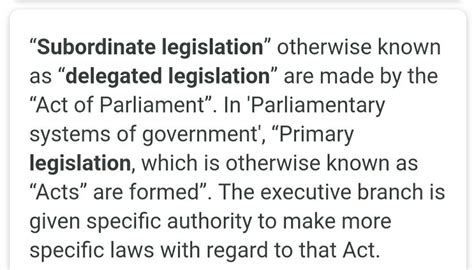 Differences between subordinate legislation and delegated legislation ...