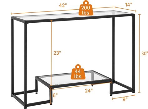 Buy NAFORT Modern Console Table, Accent Tempered Glass Entryway Table ...