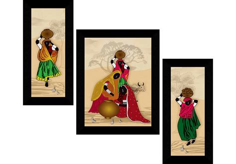SAF paintings Set of 3 Modern Art UV Digital Reprint 14 inch x 22 inch ...