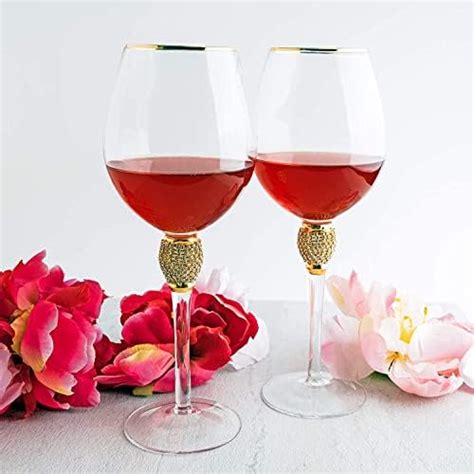 Buy Melbify Crystal Wine Glass | Set of 2 | 500 ml | Red Wine Glasses ...
