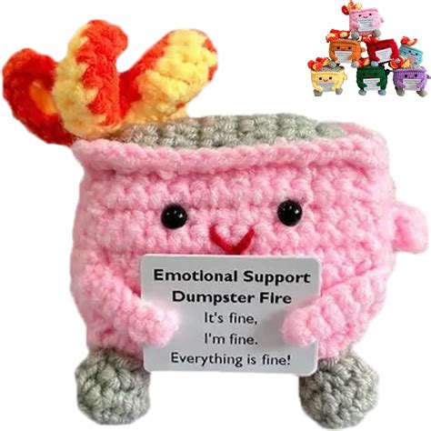 Amazon.com: Crochet Dumpster Fire，Emotional Support Dumpster Fire ...