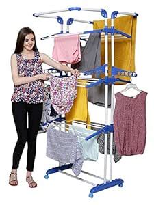 PARASNATH 3 Poll Cloth Drying Stand - 3 Poll - 3 Layer (Wheels Comes ...
