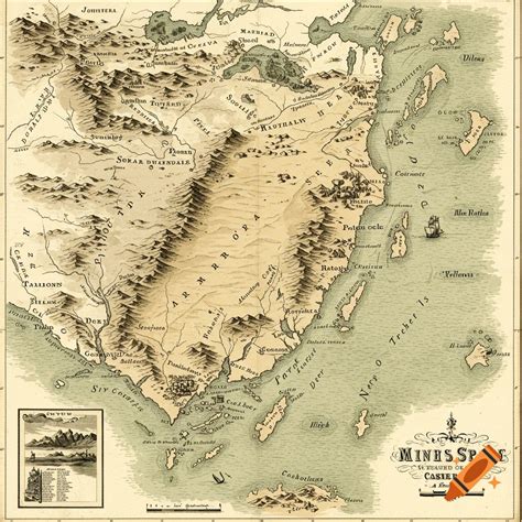 Engraving of stormy sea with cobweb clouds, ship in distance, Durer and ...