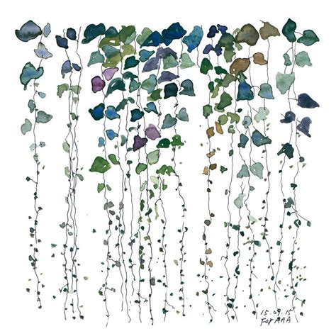 Hanging Vines | Vine drawing, Watercolor art, Plant art