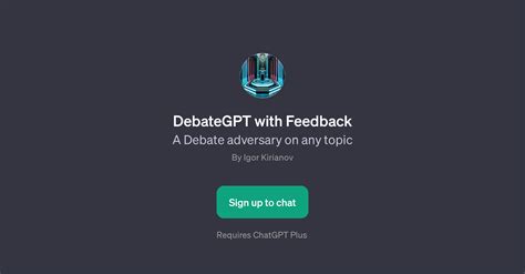 DebateGPT with Feedback - AI Tool For Debates