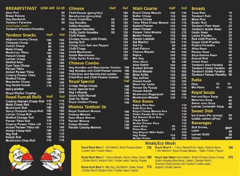 Menu at Royal Kitchen, Gurugram